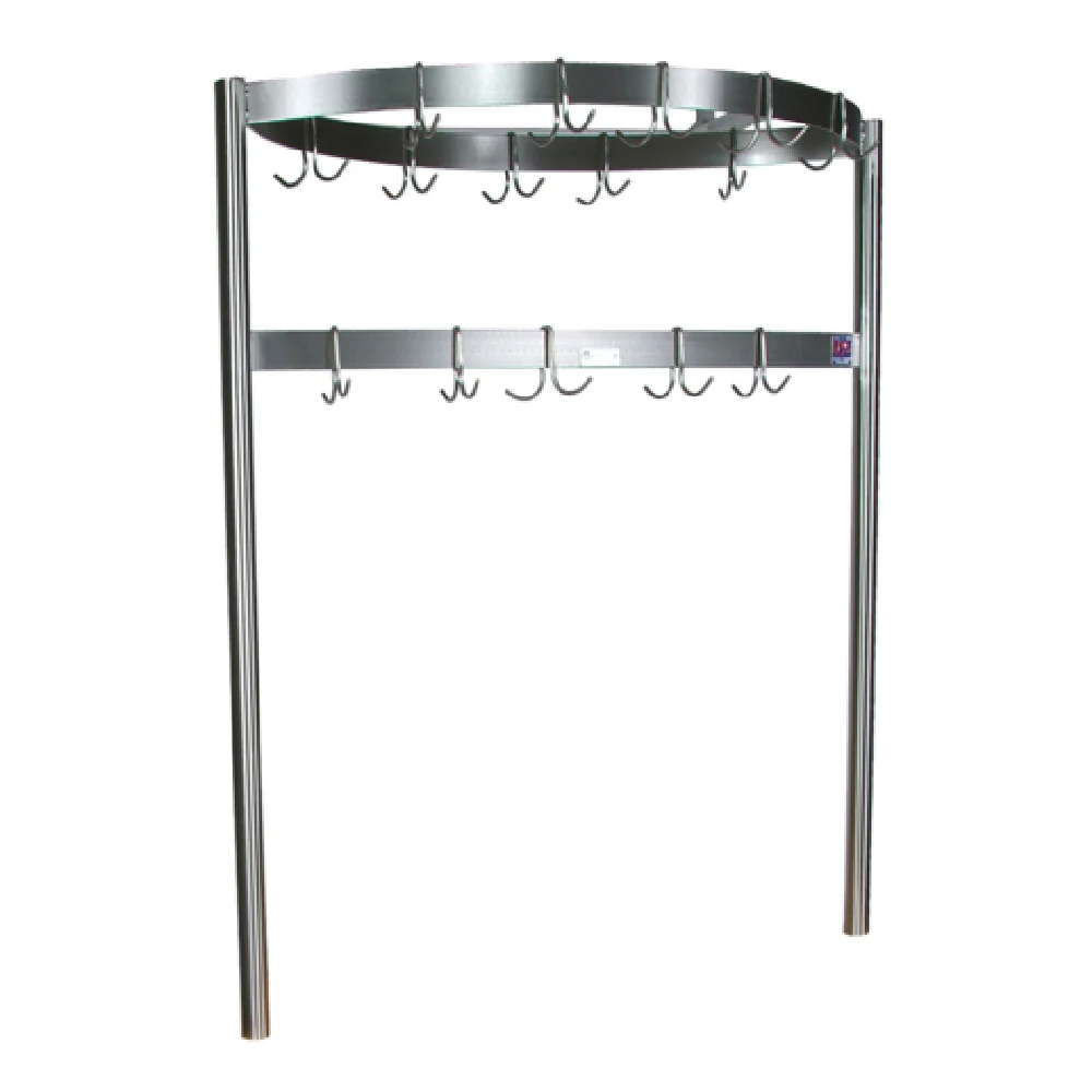 John Boos PRB07 139 Inch Pot Rack Table Mount Boat-Shaped Stainless Steel with 36 Hooks