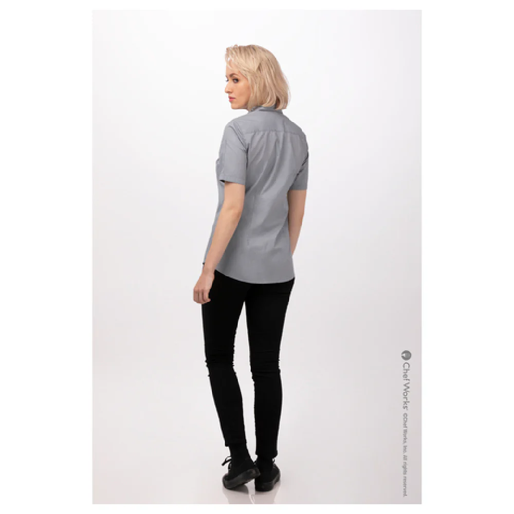 Chef Works SHC09W-GRY-3XL Women's Malibu Cook's Shirt Short Sleeve Gray Chef Works SHC09W-GRY-3XL Women's Malibu Cook's Shirt Short Sleeve Gray