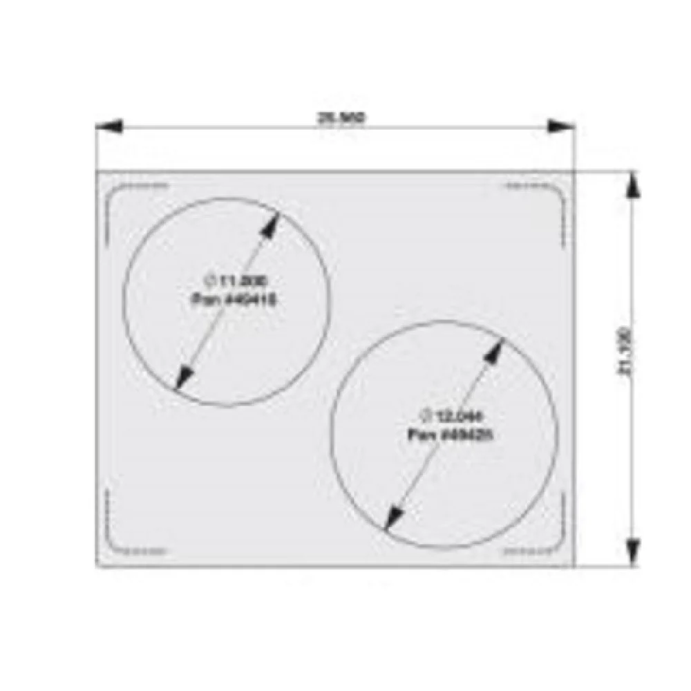 Vollrath 8250714 21 Inch Miramar Double Size Template for Cookware Stainless Steel
