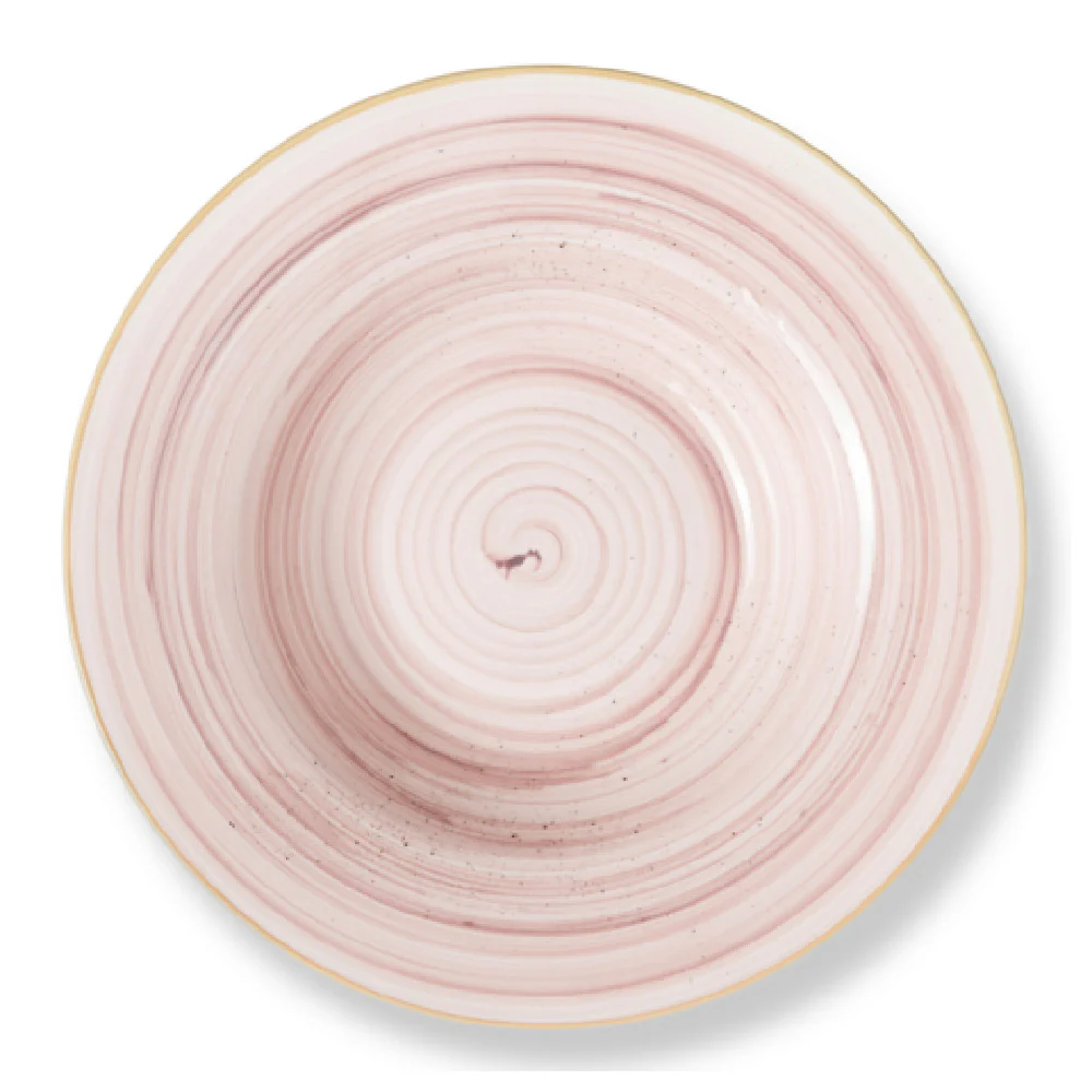 Bon Chef 2060006P-R 11.75 Inch Tavola Deep Rim Plate Porcelain with Rose Finish Bon Chef 2060006P-R 11.75 Inch Tavola Deep Rim Plate Porcelain with Rose Finish