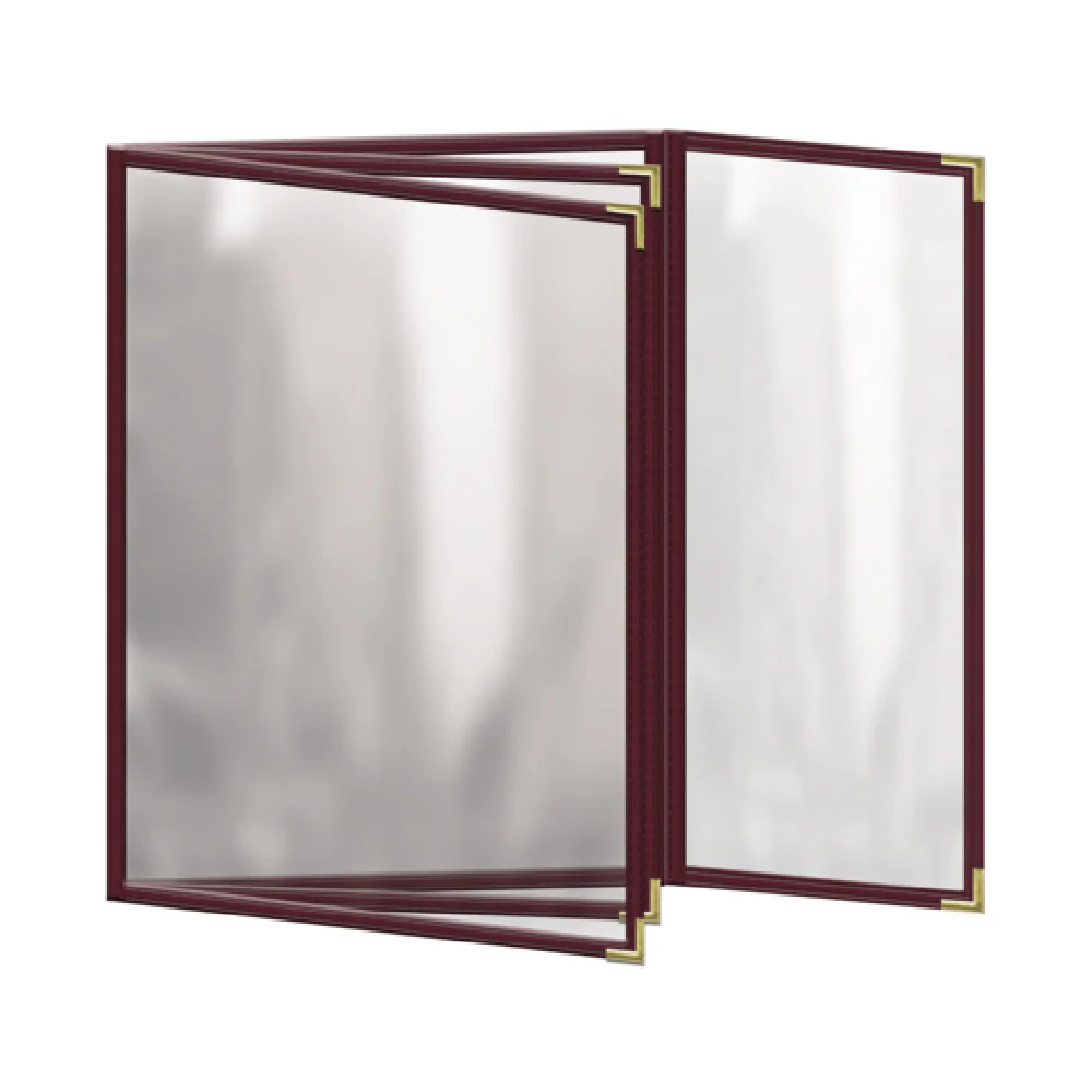 Risch TETBQ 8.5X11 Menu Cover 8-1/2 Inch Clear Vinyl Triple Pocket Booklet Risch TETBQ 8.5X11 Menu Cover 8-1/2 Inch Clear Vinyl Triple Pocket Booklet