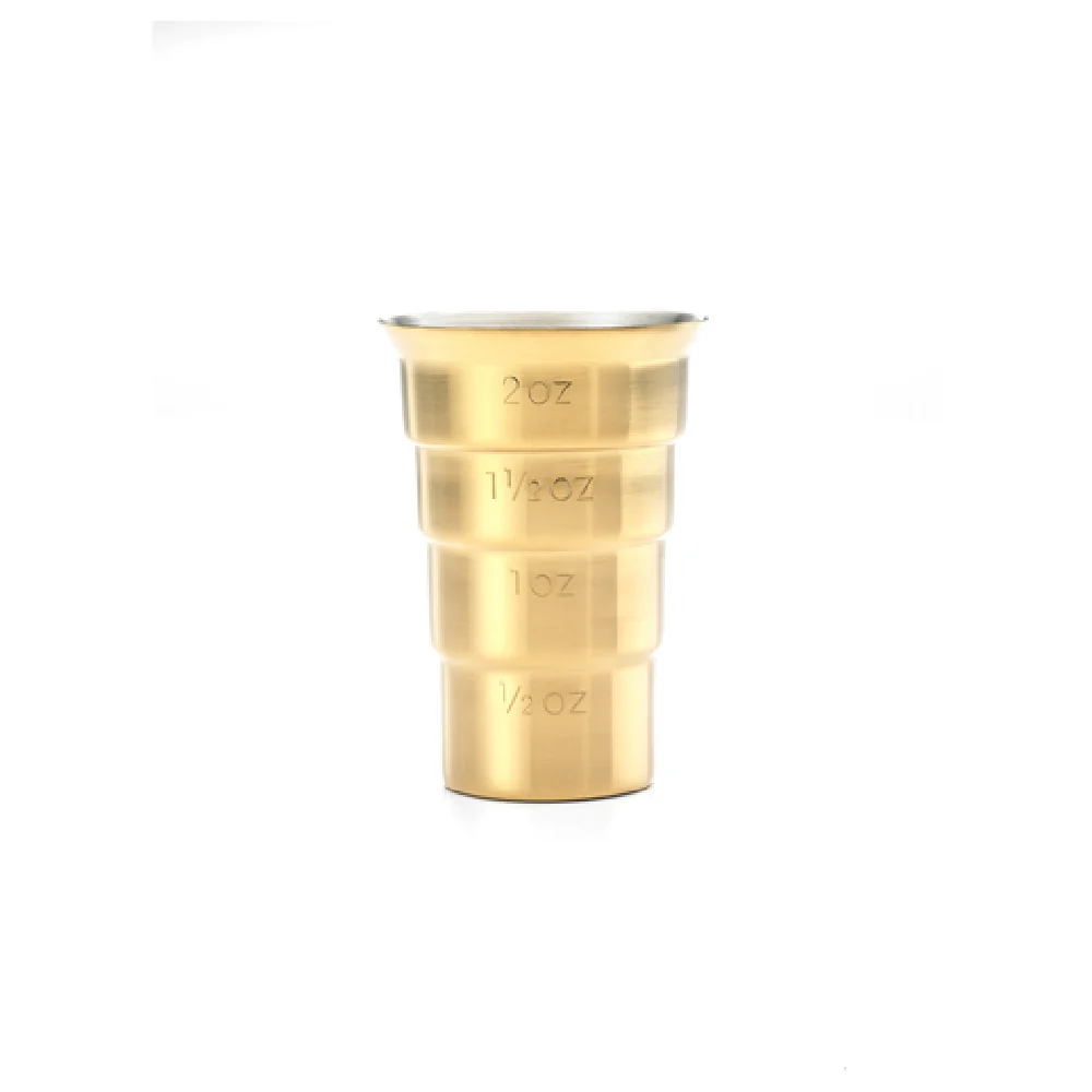 Mercer Culinary M37109GD 2 Oz Jigger Flared Nesting Gold Plated Stainless Steel Mercer Culinary M37109GD 2 Oz Jigger Flared Nesting Gold Plated Stainless Steel