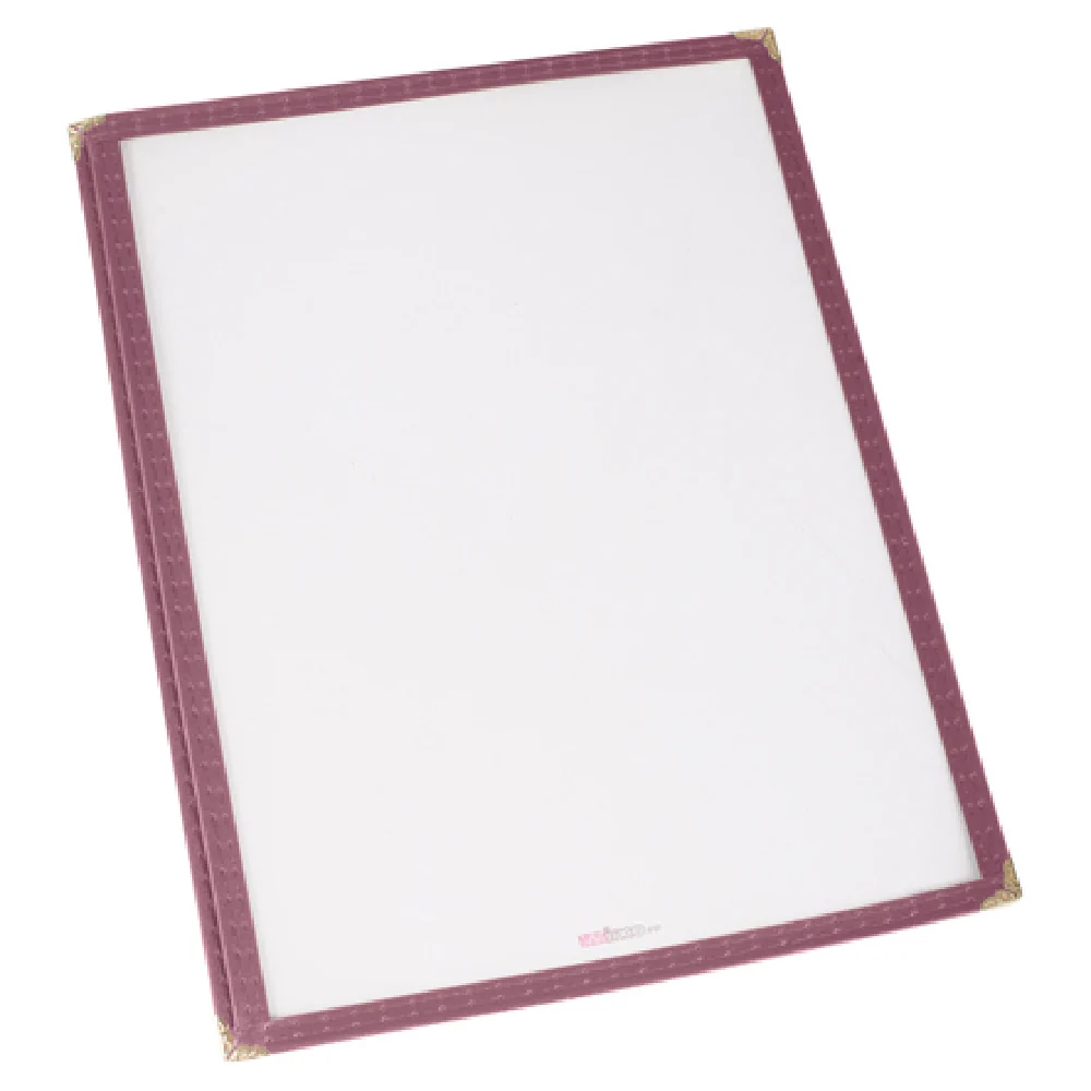 Winco PMC-9U 9-3/8 Inch Single Menu Cover Plastic Burgundy Finish with Double Stitching