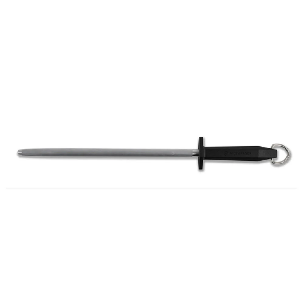 Victorinox 7.8991.33 12 Inch Regular Cut Round Sharpening Steel Black Plastic Handle