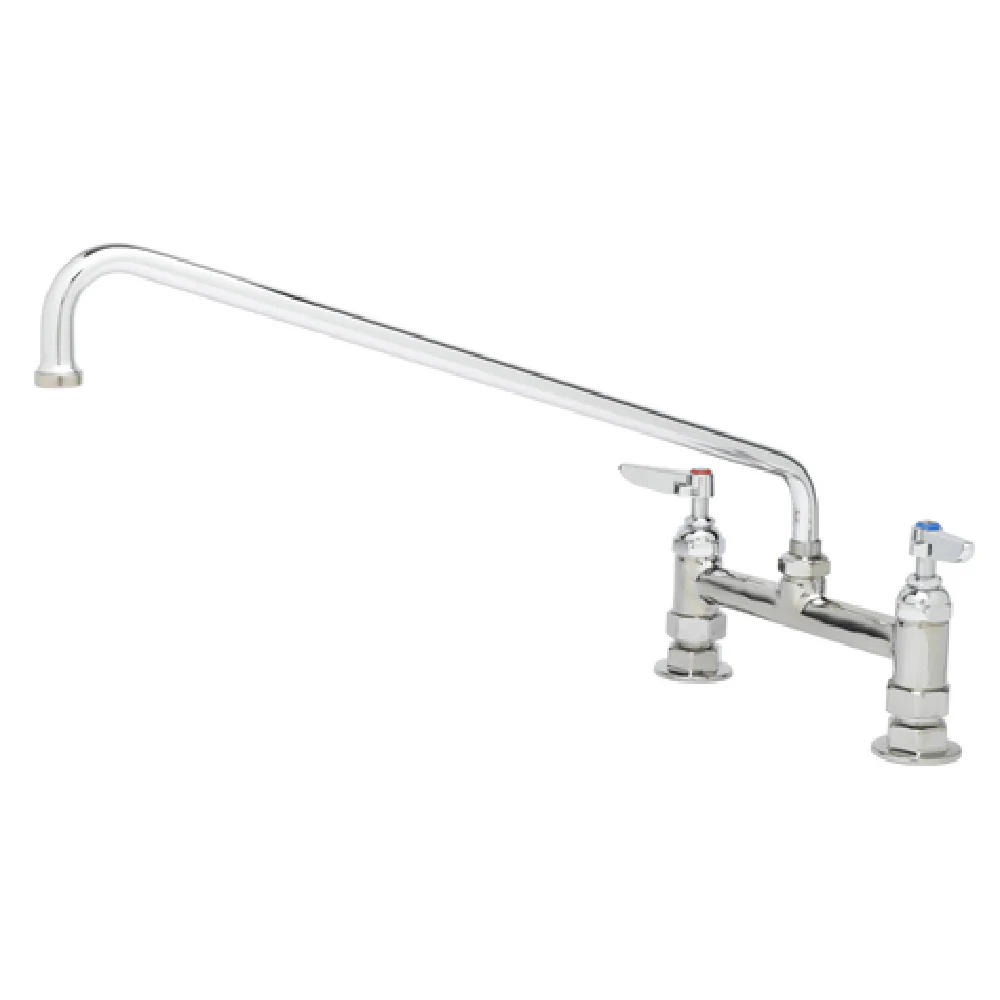 T&S Brass B-0220 Mixing Faucet 8 Inch Centers 18 Inch Swing Nozzle Low Lead