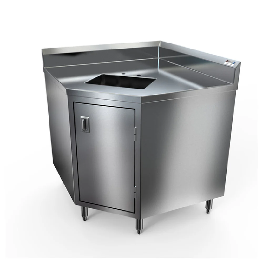 NBR Equipment TCBC-3624R5-1410 36 Inch Premium Corner Sink Cabinet Base with Hinged Door