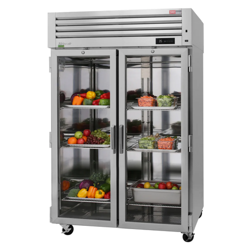 Turbo Air PRO-50R-G-N 51 Inch Two Section 47.36 cu ft Refrigerator Stainless Steel with Glass Doors Turbo Air PRO-50R-G-N 51 Inch Two Section 47.36 cu ft Refrigerator Stainless Steel with Glass Doors
