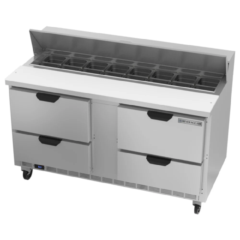 Beverage Air SPED60HC-16-4 60 Inch Sandwich Top Refrigerated Counter 16.02 cu ft with 4 Drawers Beverage Air SPED60HC-16-4 60 Inch Sandwich Top Refrigerated Counter 16.02 cu ft with 4 Drawers