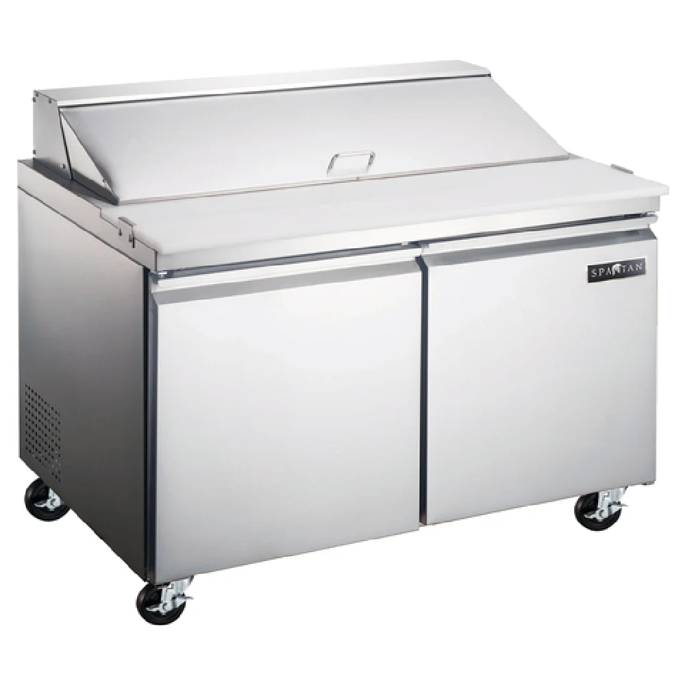Spartan SST-60 60 Inch Sandwich Salad Prep Unit 15 Cu Ft Stainless Steel with Casters