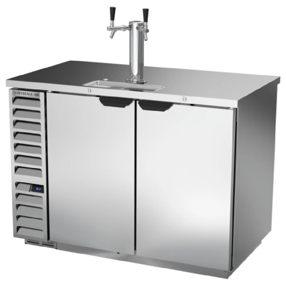 Beverage Air DD50HC-1-S 50-1/2 Inch Draft Beer Cooler 17.86 cu ft 2 Faucet Column Stainless Steel