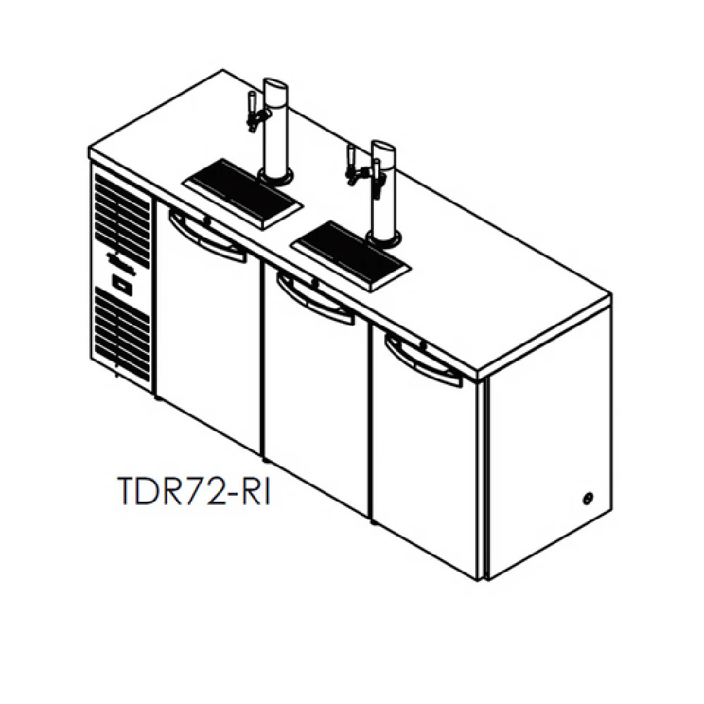 True Refrigeration TDR72-RI 72 Inch Draft Beer Cooler Self-contained Stainless Steel True Refrigeration TDR72-RI 72 Inch Draft Beer Cooler Self-contained Stainless Steel