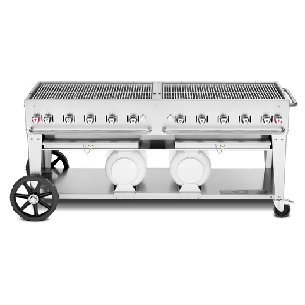 Crown Verity CV-CCB-72-LP 81 Inch with Stainless Steel Charbroiler 10 Burners 159000 BTU Crown Verity CV-CCB-72-LP 81 Inch with Stainless Steel Charbroiler 10 Burners 159000 BTU
