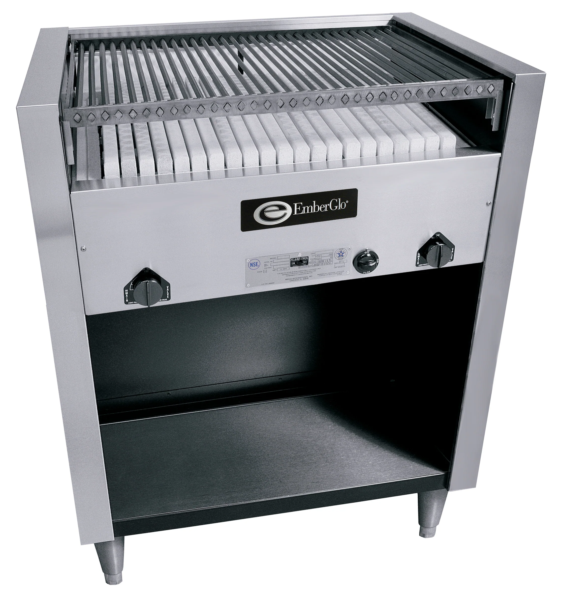 EmberGlo 31F-NAT-5020201 35-7/8 Inch Charbroiler Gas Floor Model with Seafood Grate 68000 BTU