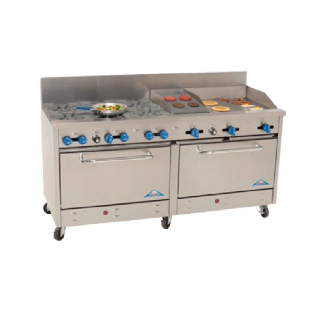 Comstock-Castle 2F330-18-1.5RB 72 Inch Gas Range with Two Ovens and Six Burners 298000 BTU