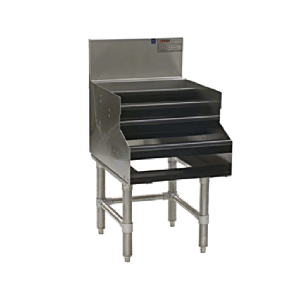 Eagle LDSR30-19 30 Inch Spec-Bar Liquor Bottle Display Unit Stainless Steel with 4 Steps