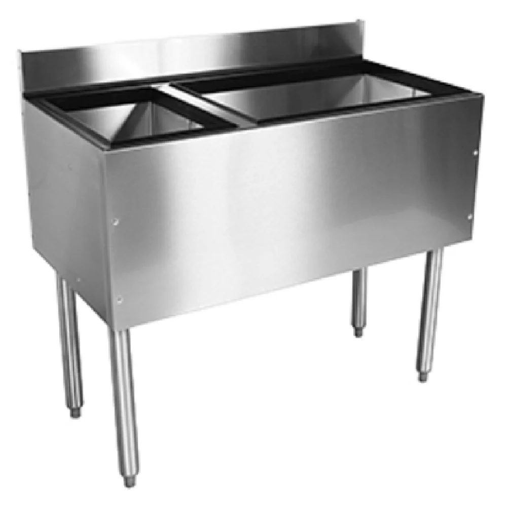 Glastender C-CBA-48L-CP10 48 Inch Underbar Ice Bin Cocktail Station with Storage
