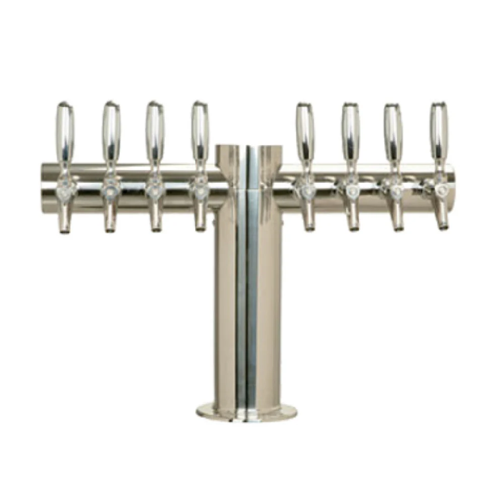 Micro Matic METRO-T-8PSSKR 24 Inch Glycol Cooled Draft Beer Tower Countertop Stainless Steel with Eight Faucets