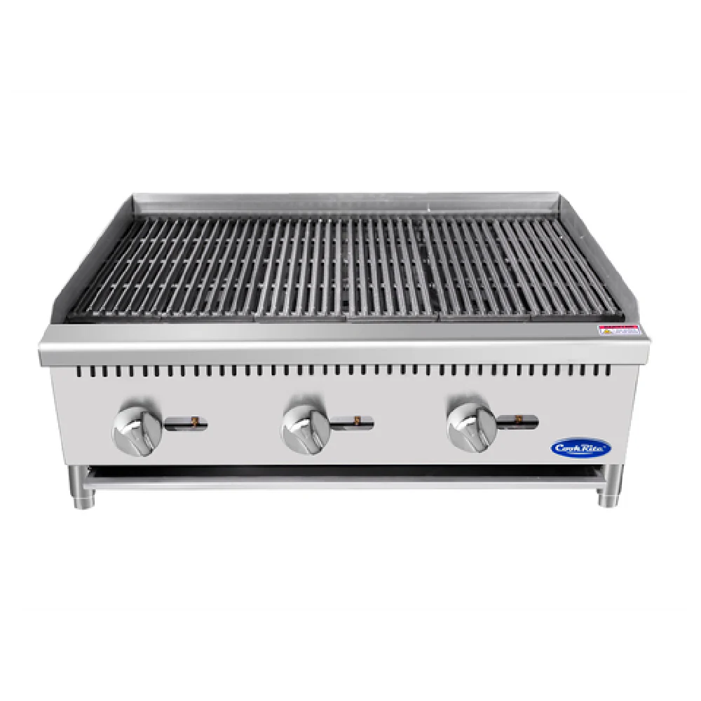 Atosa ATCB-36 36 Inch Charbroiler Gas Stainless Steel with 3 Burners 105000 BTU