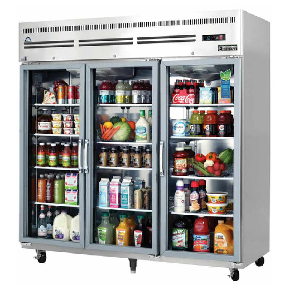 Everest Refrigeration ESGR3A 75 Inch Electric Reach-In Refrigerator with Three Sections Stainless Steel