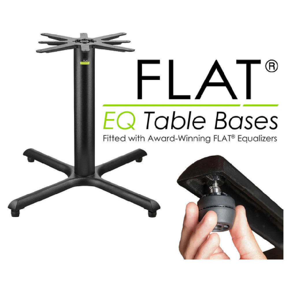 FLAT Tech CT2068 36 Inch Cross Base Table Base Metal with Hydraulic Stabilization
