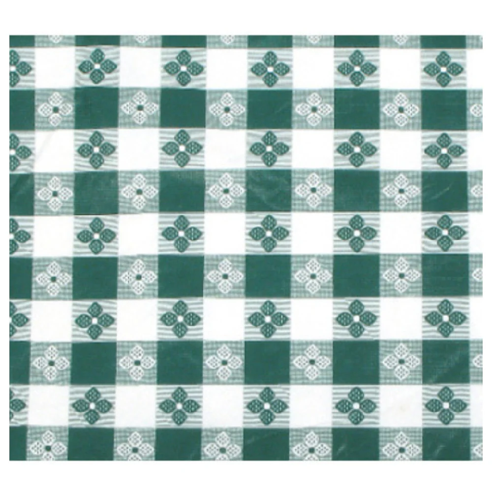 Winco TBCO-70G 52 Inch Rectangular Table Cloth Green Checkerboard Vinyl