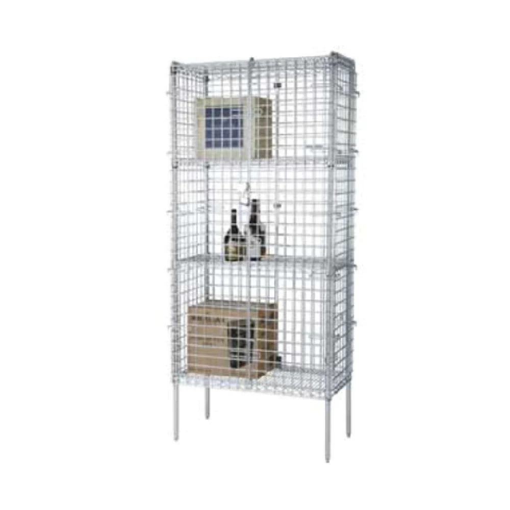 1880 Hospitality FSSEC18363 36 Inch Wire Security Unit Chrome Finish with Panels