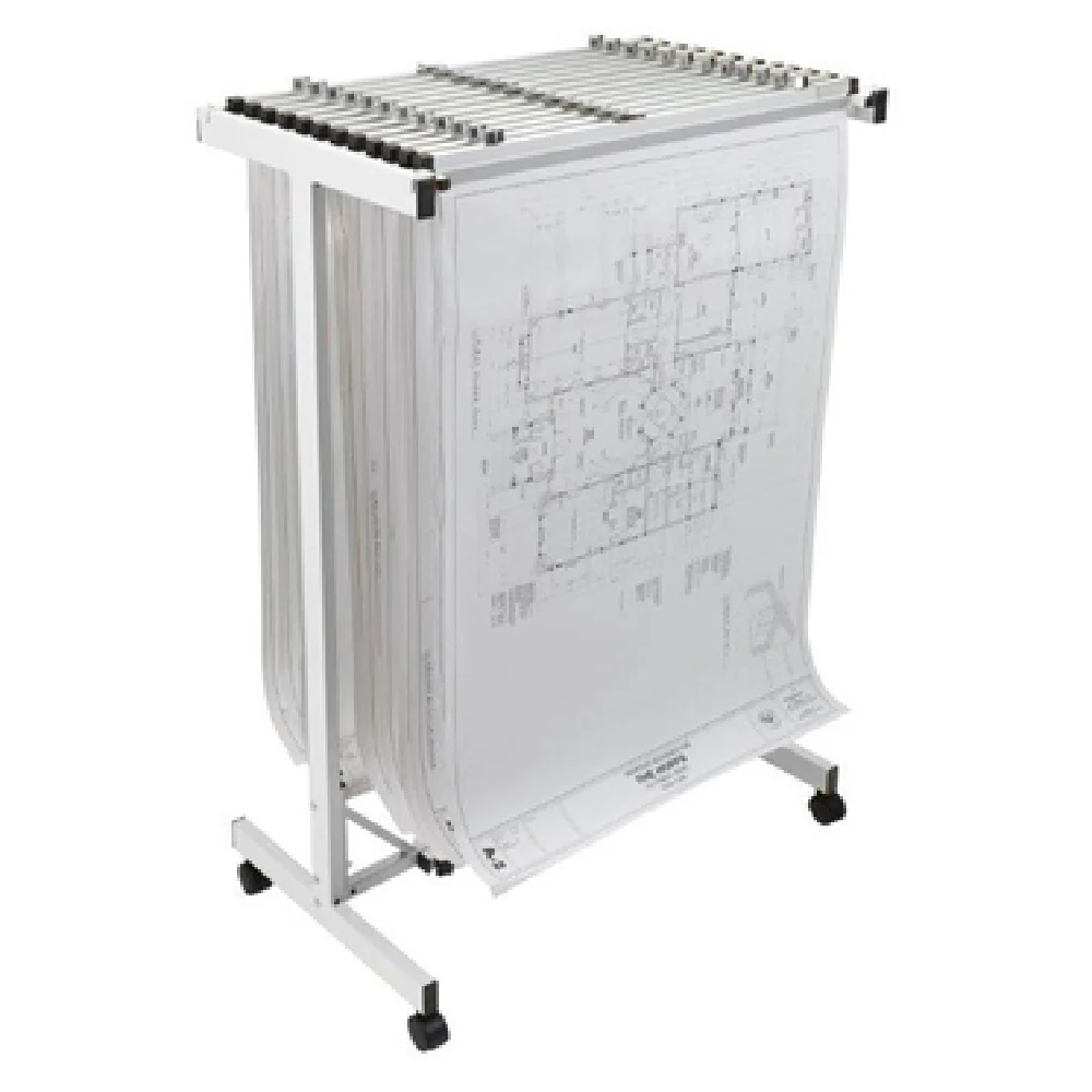 Alpine Industries ADI615-WHI 47 Inch Expandable Plan Center White Tubular Construction with 4 Casters Alpine Industries ADI615-WHI 47 Inch Expandable Plan Center White Tubular Construction with 4 Casters