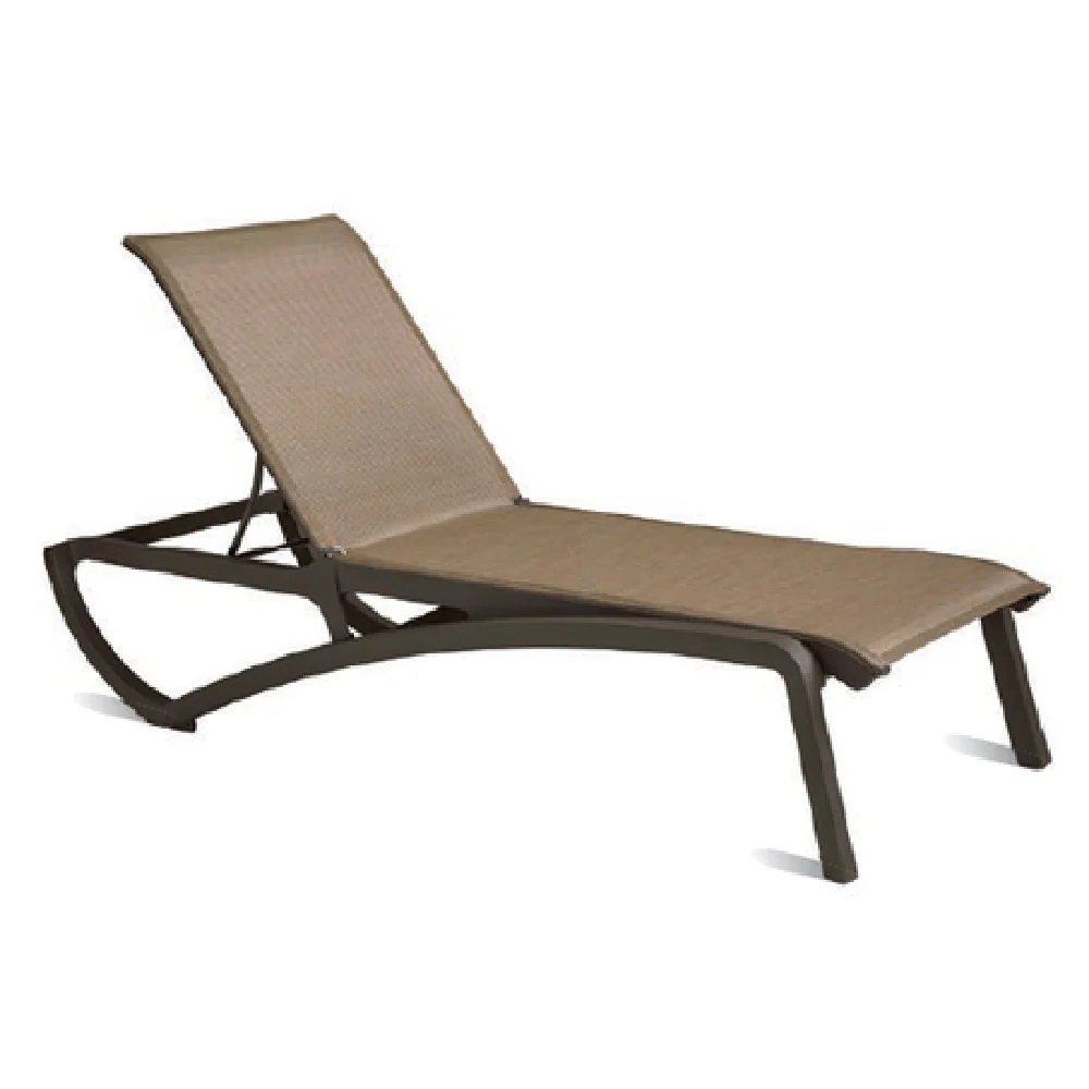 Grosfillex US642599 30 Inch Sunset Chaise Lounge without Arms Textilene Sling