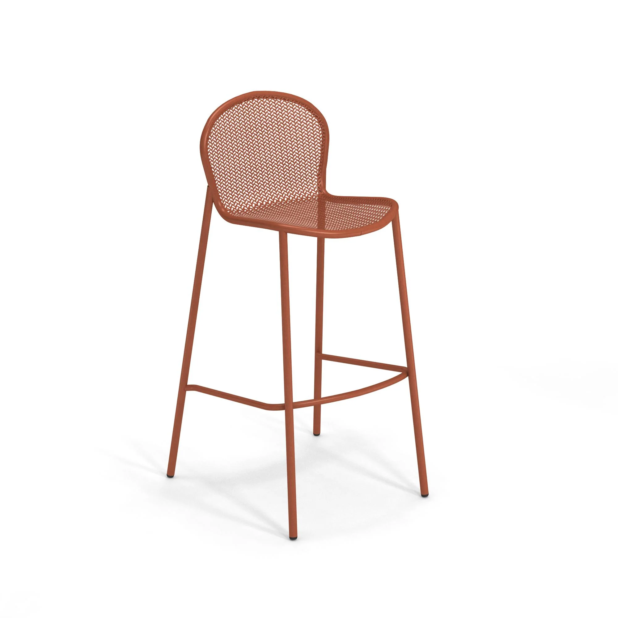 emuamericas llc E459-26 20 Inch Bar Stool Stacking Outdoor Steel Mesh Seat with Footrest