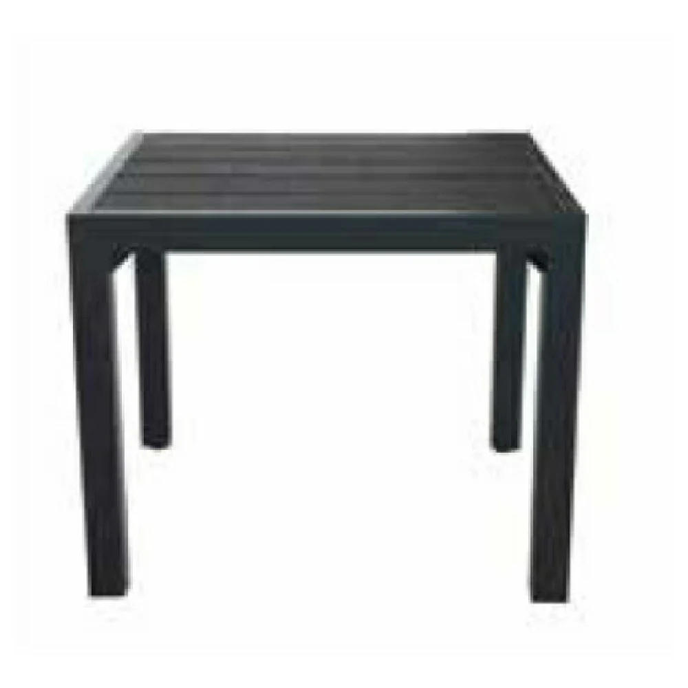 Plantation Prestige Commercial Furniture 8772121-01 21 Inch Gray Faux Wood Slat Side Table Gunmetal Finish Plantation Prestige Commercial Furniture 8772121-01 21 Inch Gray Faux Wood Slat Side Table Gunmetal Finish