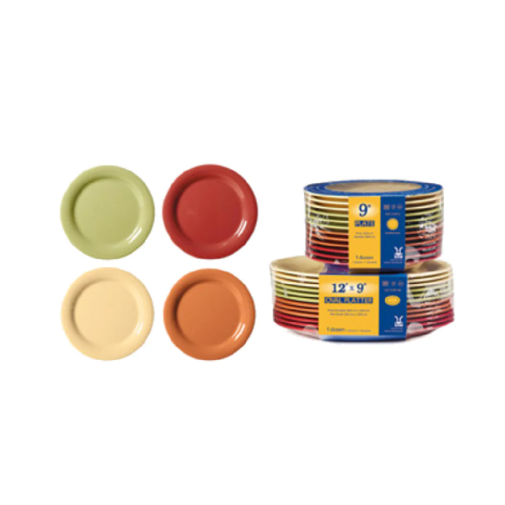 GET Enterprises SP-NP-6-COMBO 6-1/2 Inch Diameter Round Plate Assorted Colors Melamine GET Enterprises SP-NP-6-COMBO 6-1/2 Inch Diameter Round Plate Assorted Colors Melamine