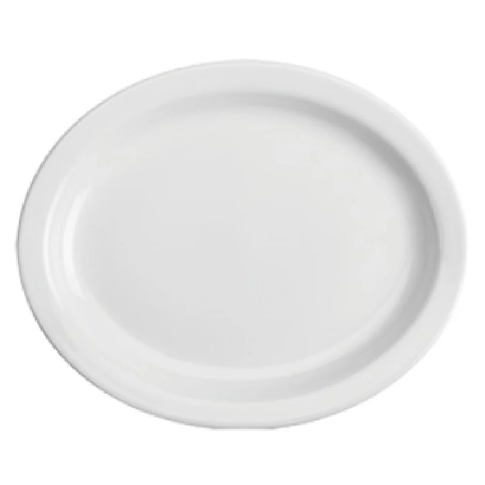 Steelite HL26110000 13-3/4 Inch Platter Narrow Rim Oval Arctic White