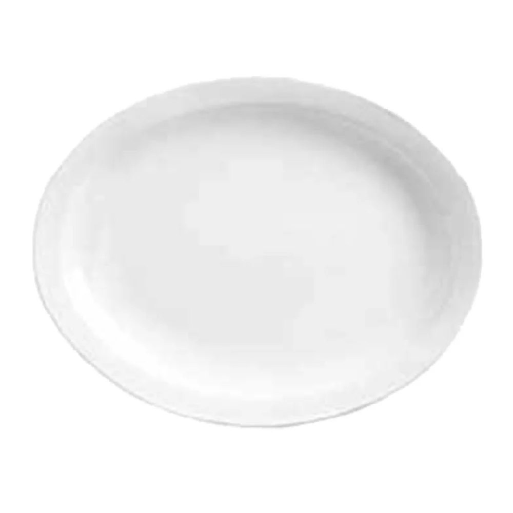 Libbey 840-520N-9 9-3/4 Inch Oval Platter Narrow Rim Bright White Porcelain