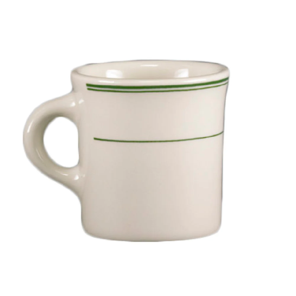 Steelite HL3001 8-3/4 Oz Mug Homer Green Band Ceramic for Foodservice Steelite HL3001 8-3/4 Oz Mug Homer Green Band Ceramic for Foodservice