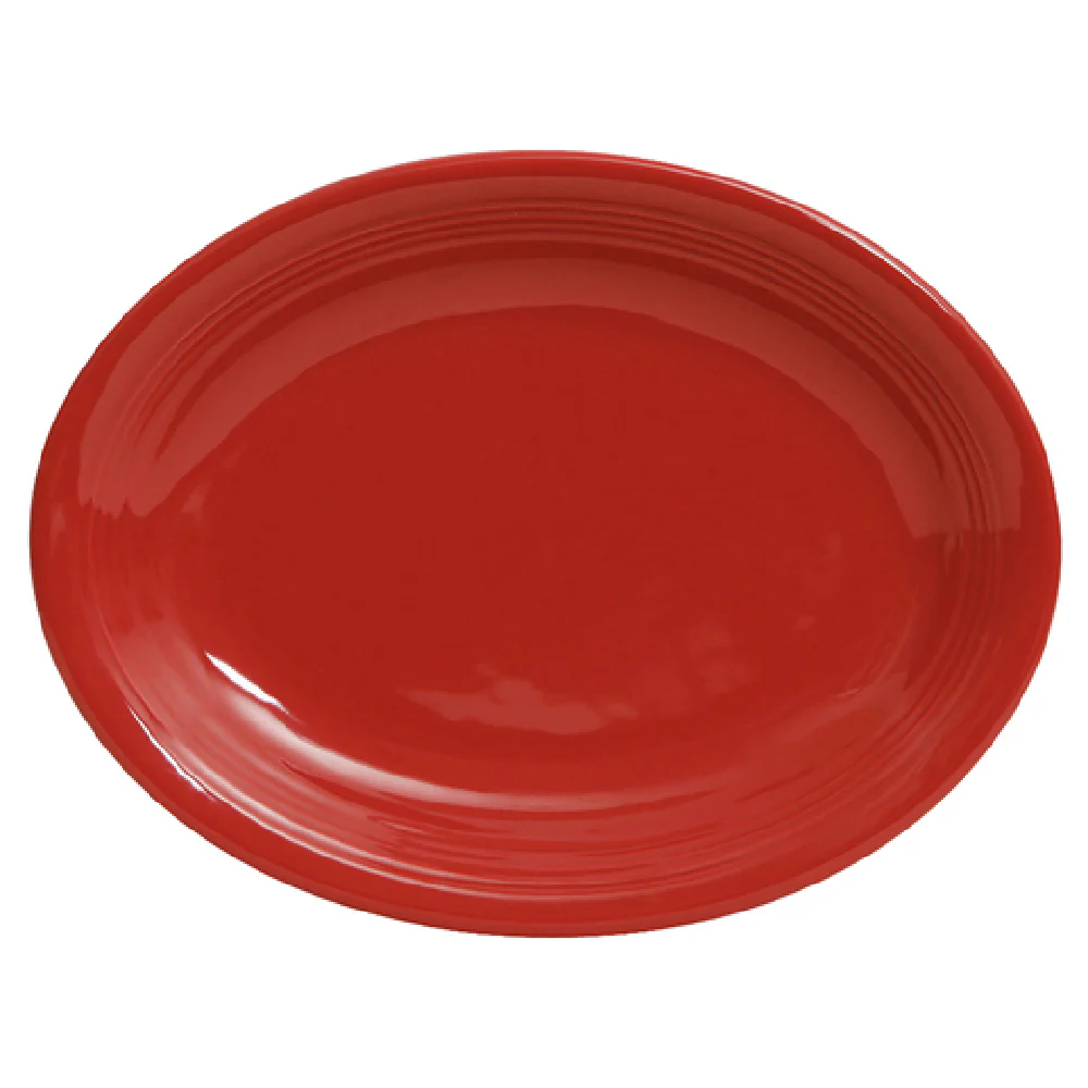 Tuxton CQH-1142 11-1/2 Inch Oval Coupe Platter Ceramic Lead-Free in Cayenne