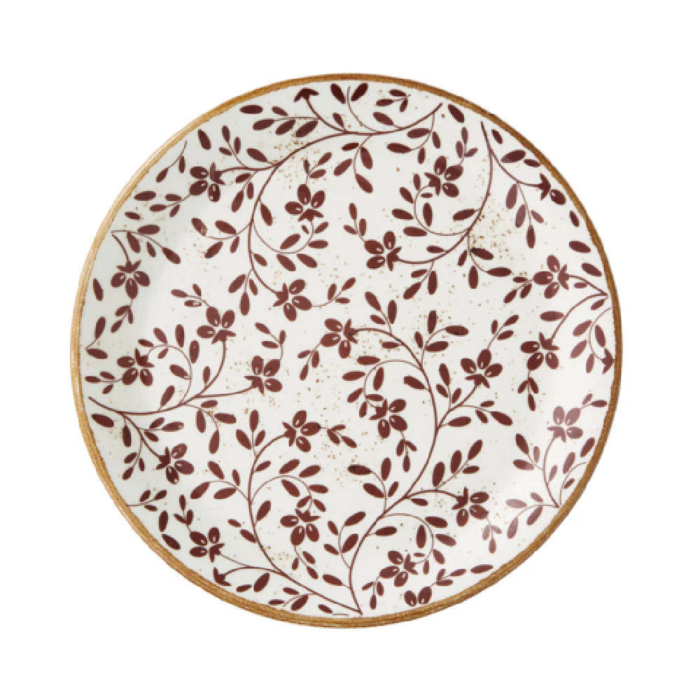 Steelite 18030566 10 Inch Round Plate Impressions Flora Brown China