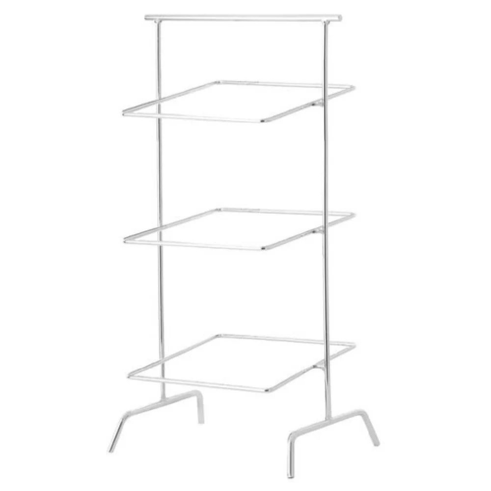 GET Enterprises IR-707C 12 Inch 3 Tier Chrome Plated Display Stand with Square Design GET Enterprises IR-707C 12 Inch 3 Tier Chrome Plated Display Stand with Square Design
