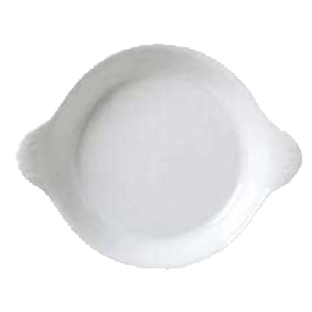 Vertex China ARG-F14 108 Oz Round French Dish with Handles Bright White Vertex China ARG-F14 108 Oz Round French Dish with Handles Bright White