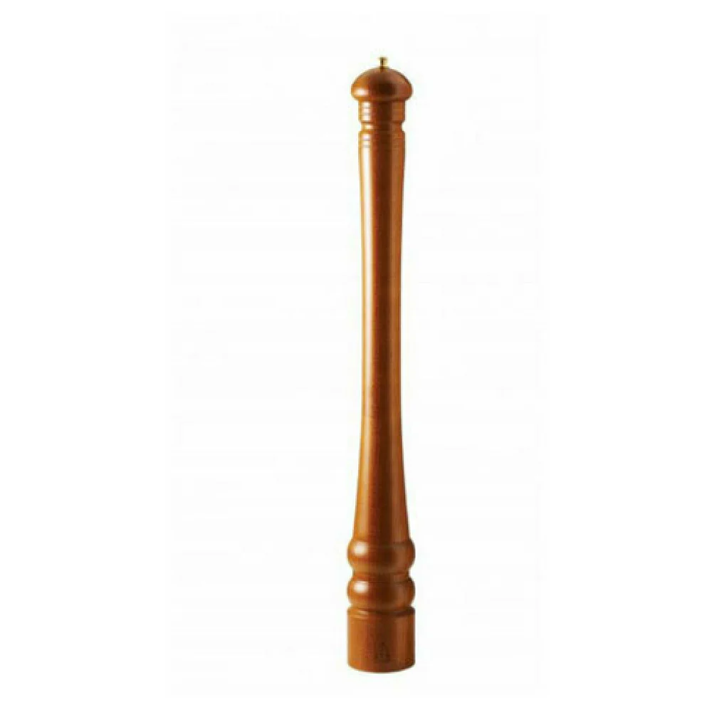 Omcan 43672 6 Inch Pepper Mill Tempered Steel Conic Mechanism Beech Wood Orange