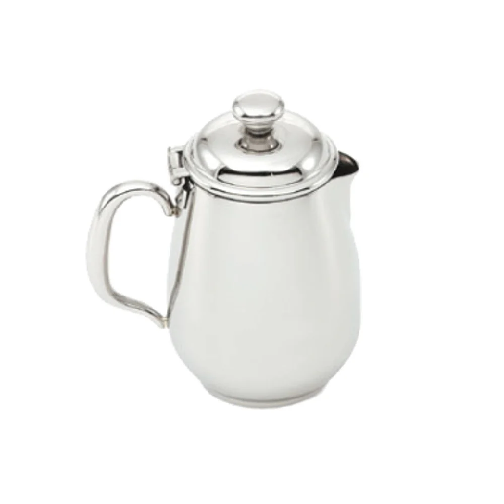 Vollrath 46598 12 Oz Stainless Steel Covered Creamer with Knob Top Lid