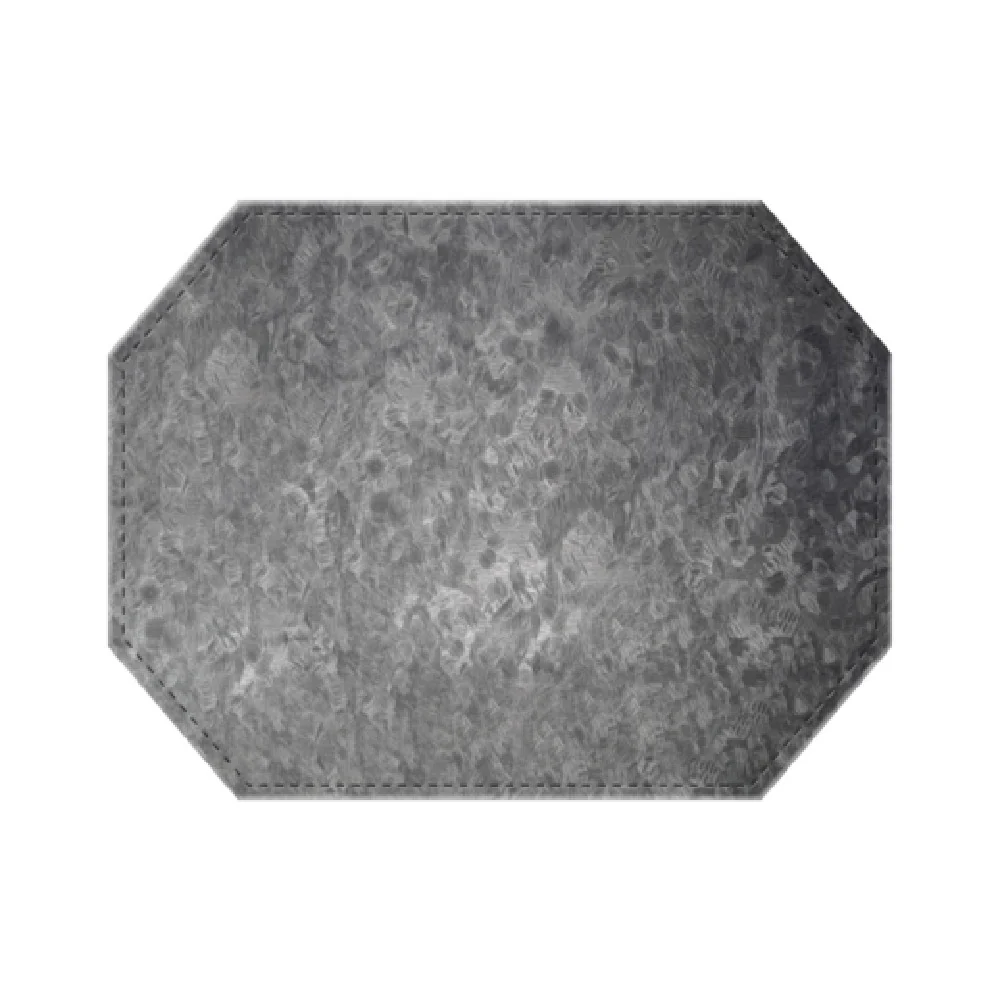 Risch TABLEMATOCT-MET 17 Inch Brushed Metallic Faux-leather Placemat Risch TABLEMATOCT-MET 17 Inch Brushed Metallic Faux-leather Placemat