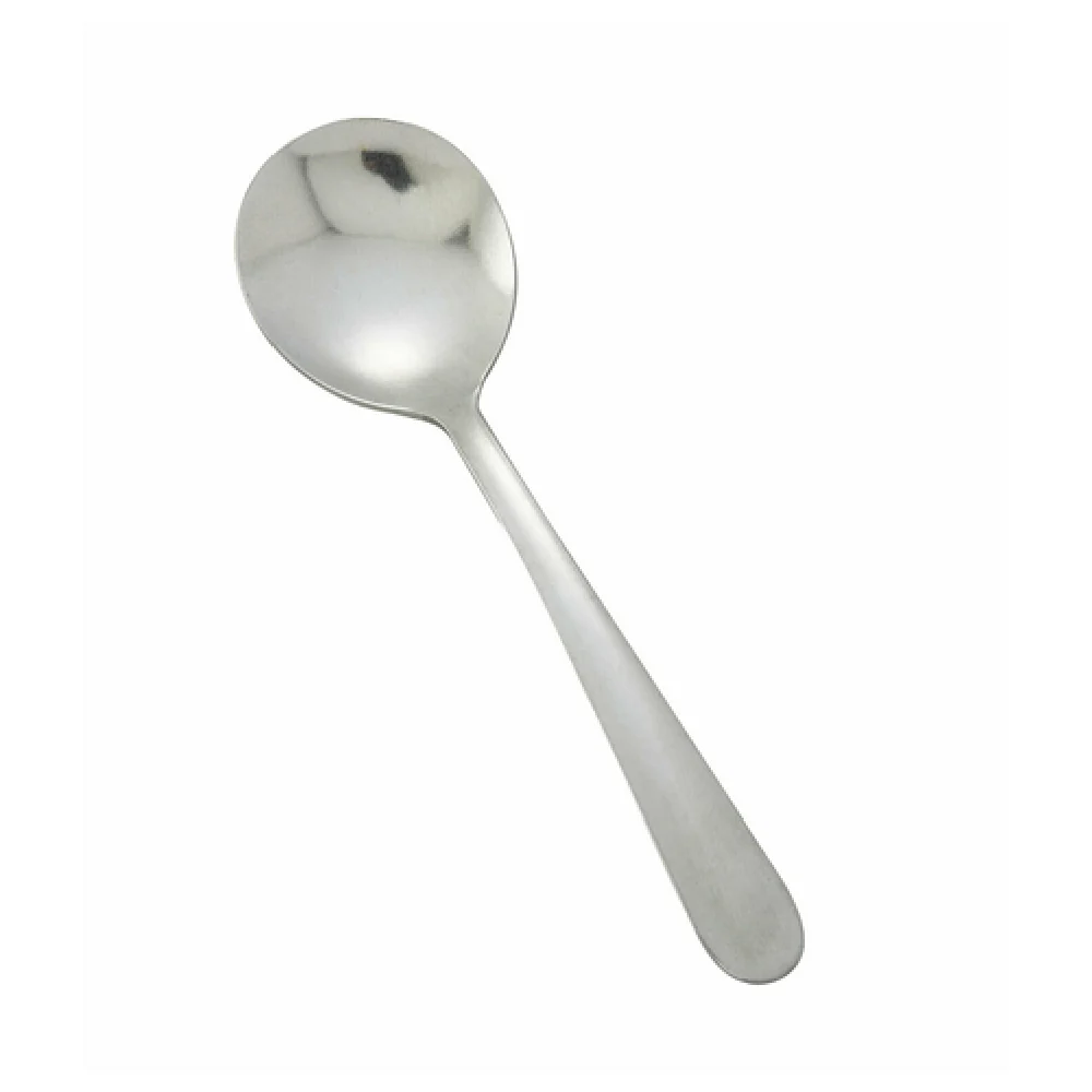 Winco 0012-04 5-7/8 Inch Bouillon Spoon Heavy Weight Vibro Finish 18/0 Stainless Steel