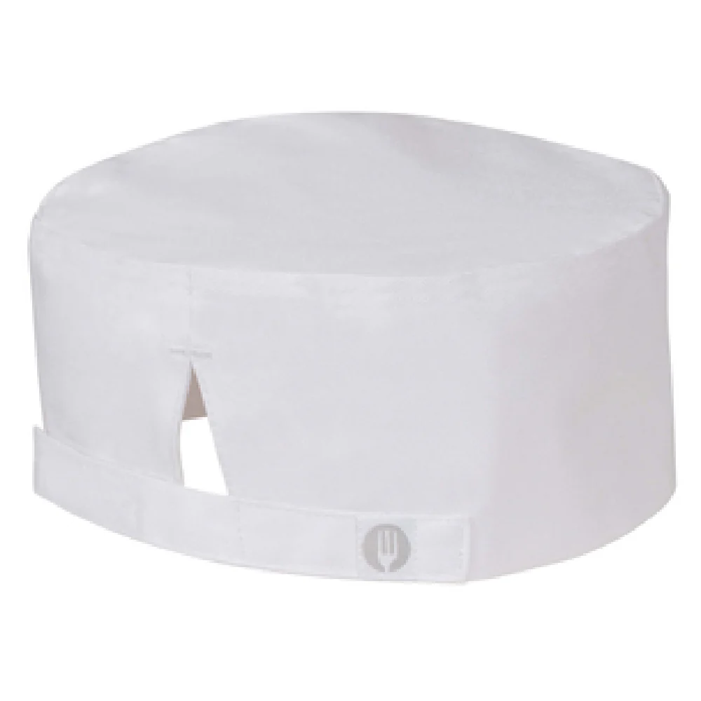 Chef Works BEANWHT0 Beanie One Size Adjustable Velcro Closure White Poly Cotton