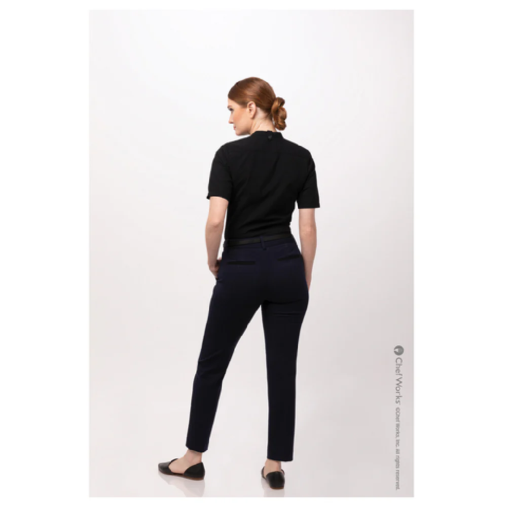 Chef Works SHC08W-BLK-2XL Women's Seersucker Shirt Short Sleeve Snap Front Black Chef Works SHC08W-BLK-2XL Women's Seersucker Shirt Short Sleeve Snap Front Black