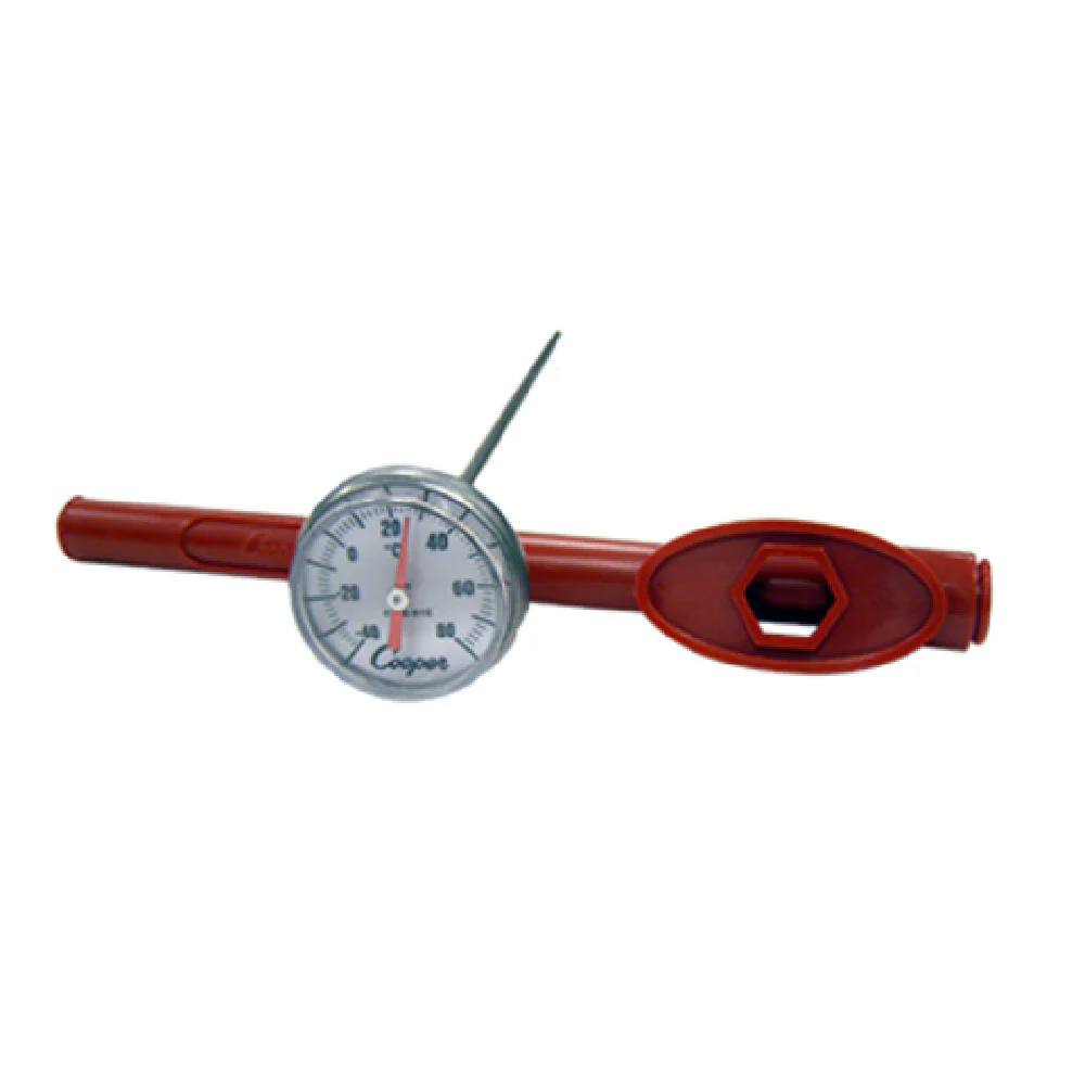 Cooper Atkins 1246-01C-1 5 Inch Stem Pocket Test Thermometer Dial Type with Antimicrobial Sheath