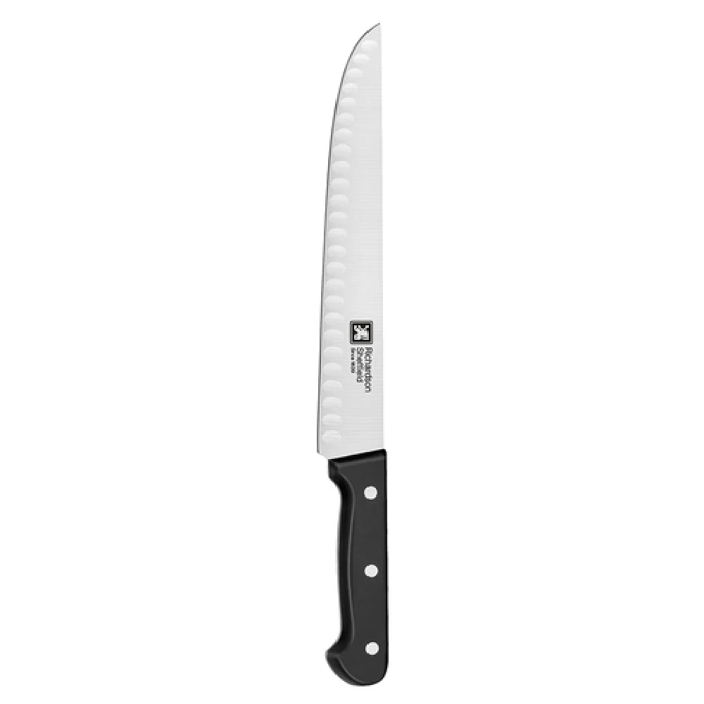 Arc Cardinal FN207 10 Inch Blade Butcher Knife with Notches MoV Steel Black ABS Handle