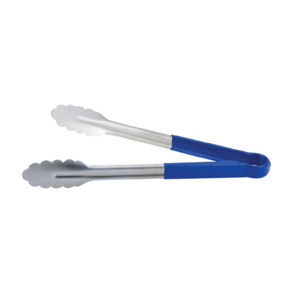 CAC China STCH-12BL 12 Inch Tong Heavy-duty with Blue Handle Stainless Steel