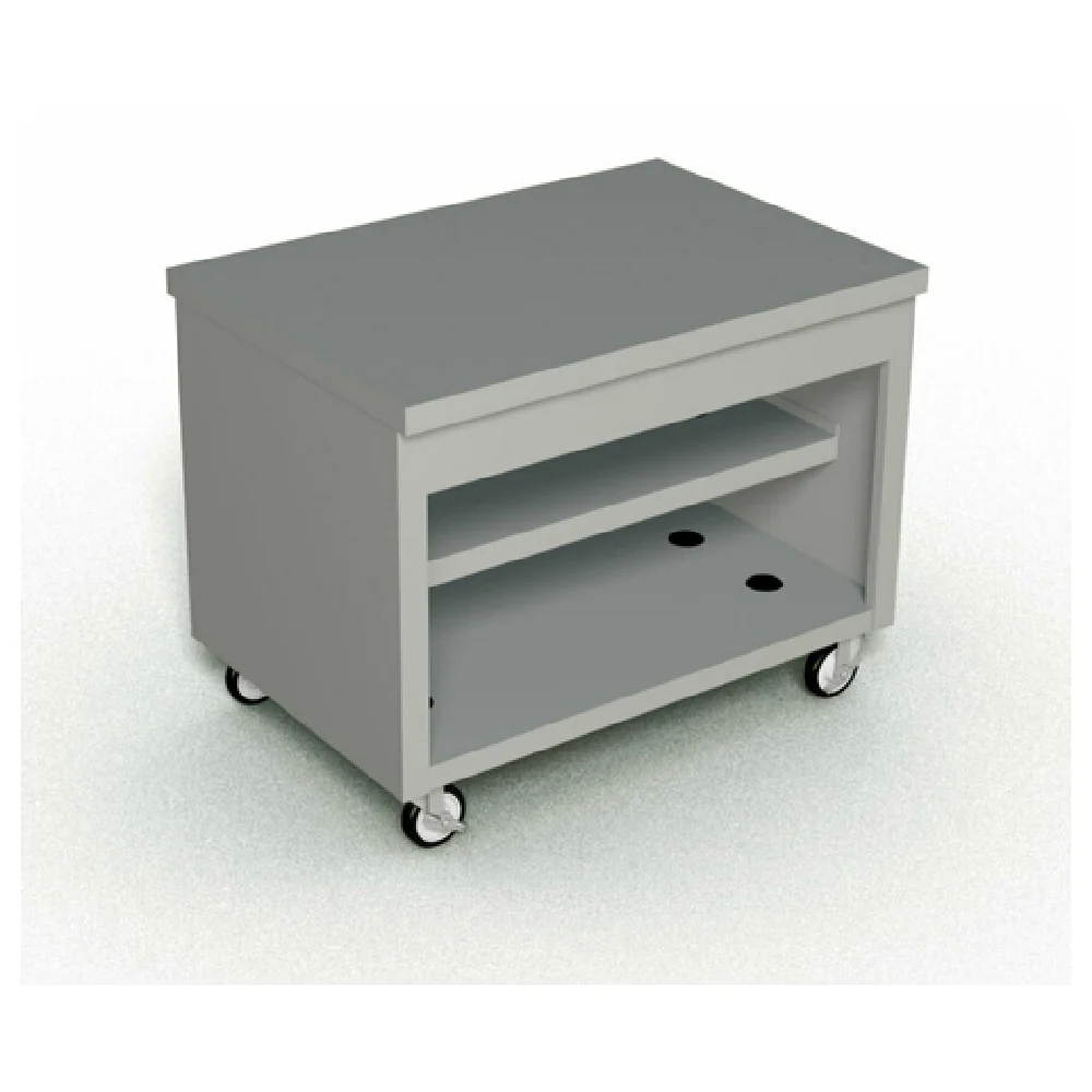 Duke TST-46PG_217101 46 Inch Mobile Utility Counter Stainless Steel Top with Undershelves Duke TST-46PG_217101 46 Inch Mobile Utility Counter Stainless Steel Top with Undershelves