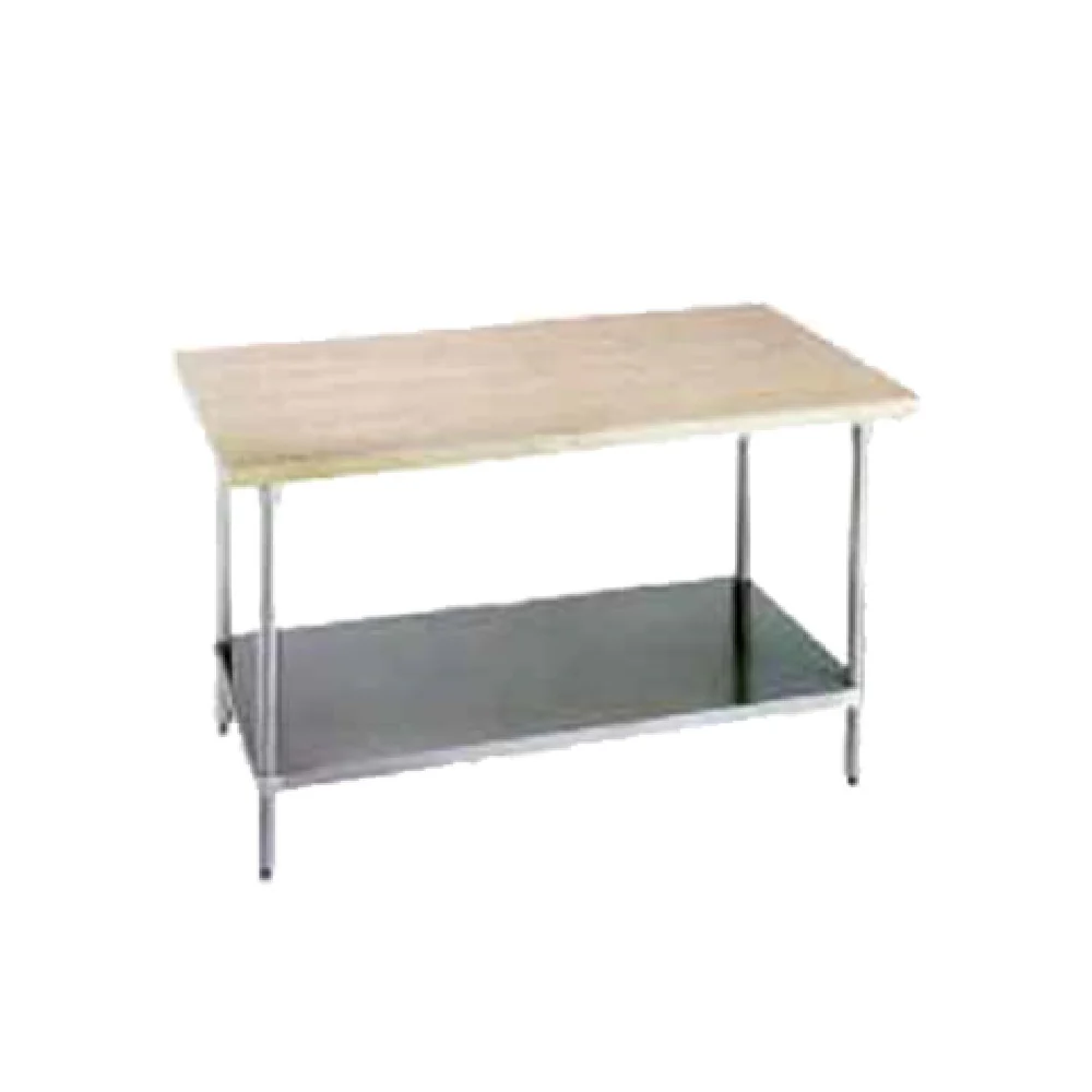Advance Tabco H2G-365 60 Inch Maple Top Work Table with Galvanized Base