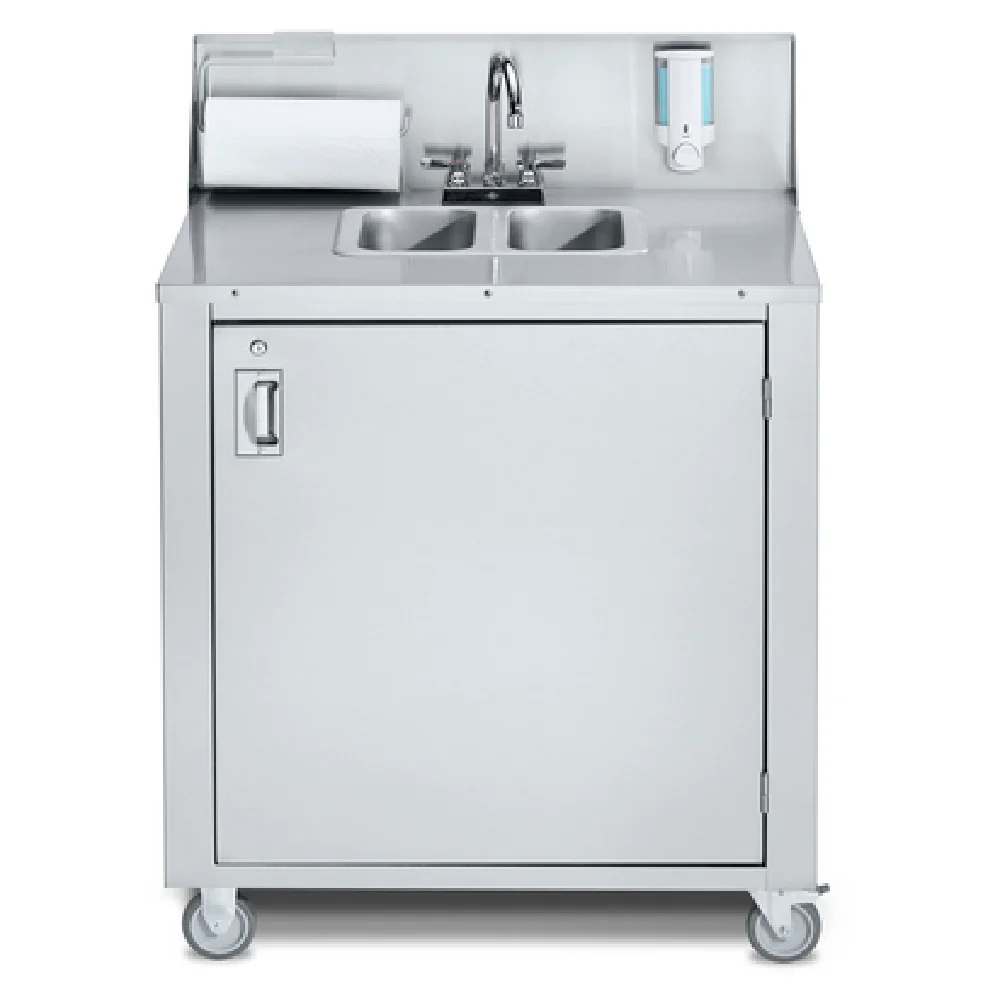 Crown Verity CV-PHS-2 34 Inch Mobile Handwashing System with Hot and Cold Water